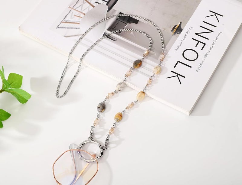 Hongeely Glasses Holder Chain Loop Eyeglasses Necklace Ring for Women Reading Glasses Sunglasses Necklace for Men - Image 5